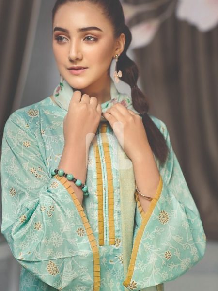 Nishat Linen Eid Collection'19 41907000 - Blue Printed Lawn Shirt Dyed Cambric Trouser & Printed Voil Dupatta - 3PC