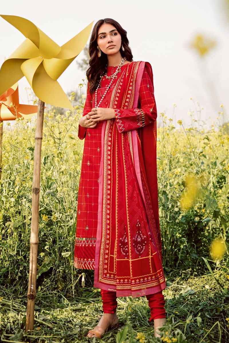 gul ahmed red suit