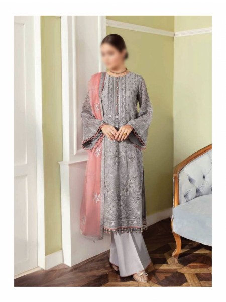 Flossie Safeera Embroidered Chiffon Collection Vol 09 D-01 VAPOROUS GRAY