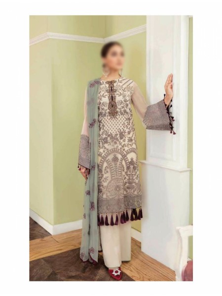 Flossie Safeera Embroidered Chiffon Collection Vol 09 D-09 Amber Light