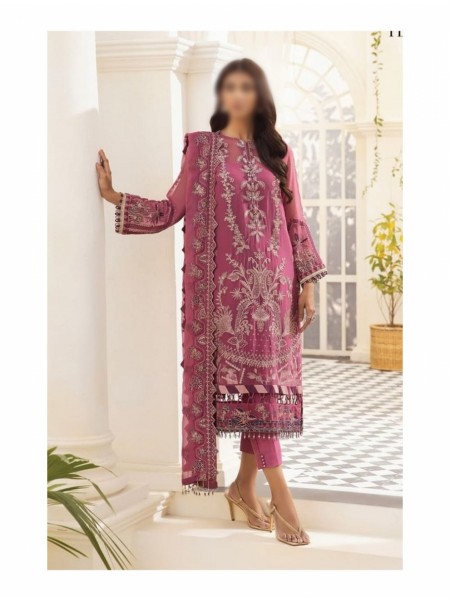 XENIA PAREESIA Embroidered Unstitched Chiffon22 D-05 PEONY