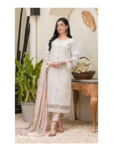 Tawakkal Parian Dream Embroidered White Cotton Collection D 6823