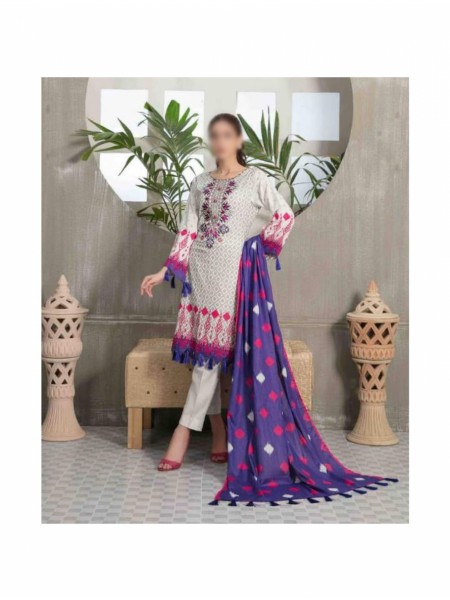 Aroosa Lawn Print and Embroidered Lawn Dupatta Collection By Tawakkal Fabrics D 7022