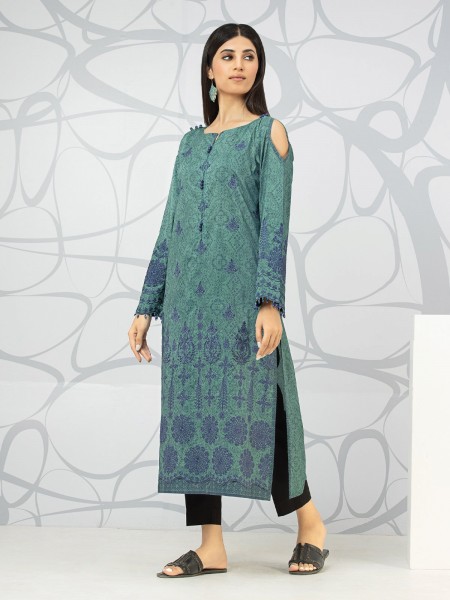 Edenrobe Women Unstitched Nayab Collection - EWU22V1-23614 Unstitched Sea Green Embroidered Lawn 1 Piece