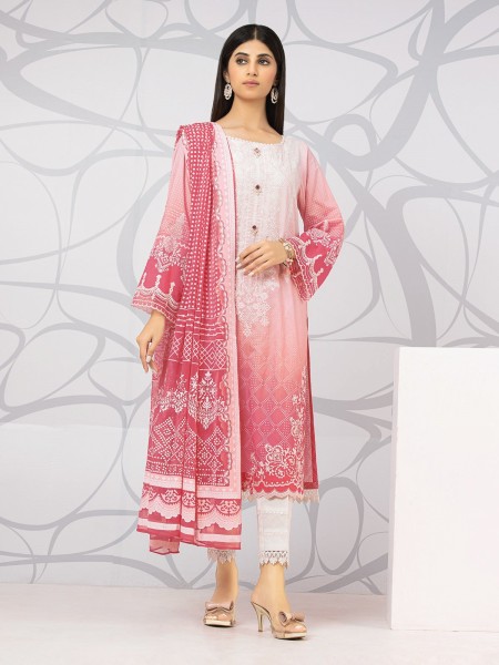 Edenrobe Women Unstitched Nayab Collection - EWU22V1-23690 Unstitched Pink & White Embroidered Lawn 3 Piece