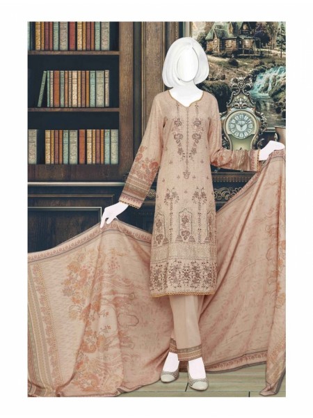 Amna Khadija Baad E Saba Peach Slub Embroidered Collection BS 02