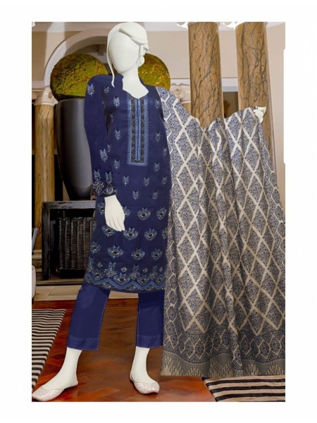 Amna Khadija Rushk Embroidered with Zari Work Dhanak Wool Collection RE 02