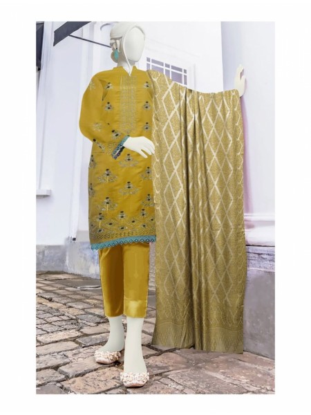 Amna Khadija Rushk Embroidered with Zari Work Dhanak Wool Collection RE 04