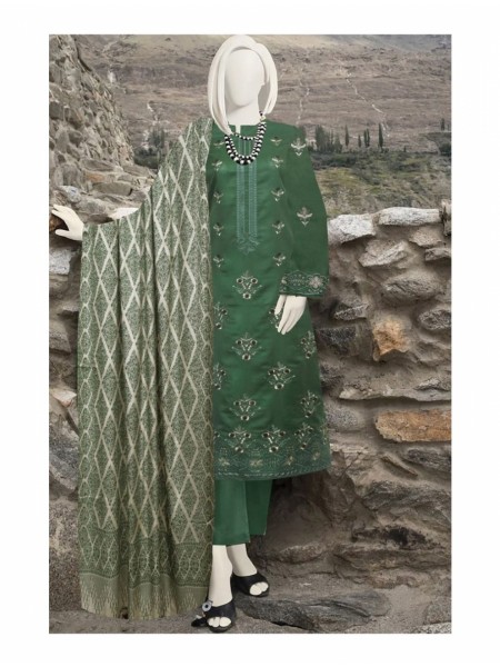 Amna Khadija Rushk Embroidered with Zari Work Dhanak Wool Collection RE 05