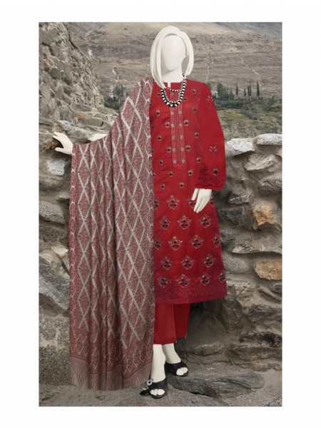 Amna Khadija Rushk Embroidered with Zari Work Dhanak Wool Collection RE 06