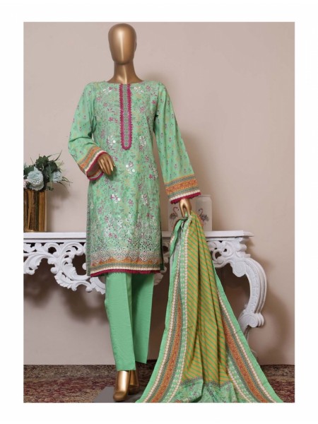 Bin Saeed Printed Embroidered Khaddar Collection 2022 KF 0020