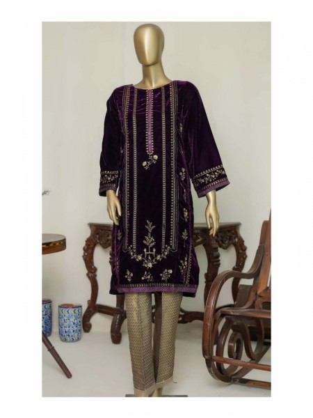 Bin Saeed Velvet Embroidered Kurti Collection Design 02