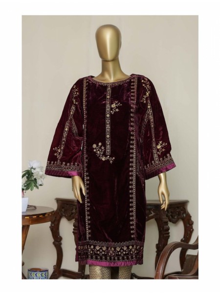 Bin Saeed Velvet Embroidered Kurti Collection Design 15