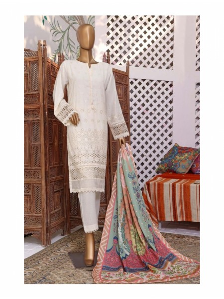 Sadabahar Karandi Chikan Kari with Shawl Collection Design 12