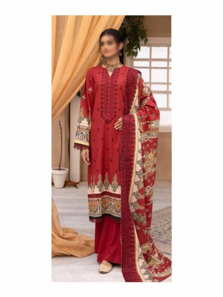 Johra Orchid Embroidered Printed Khaddar Collection JH 410