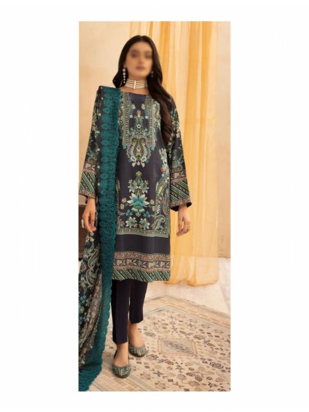 Johra Orchid Embroidered Printed Khaddar Collection JH 413