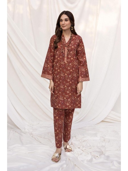 Blumm by Esra Stitched 2 Piece Printed Cambric Chp-02 Collection 2022-B-01-Rust