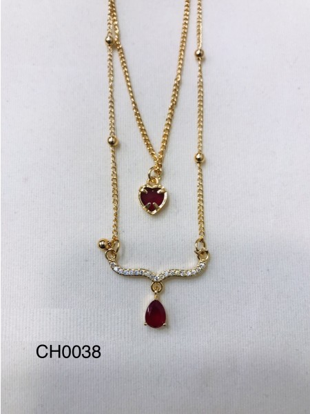 CHAINS CH-0038 LARIAT RED