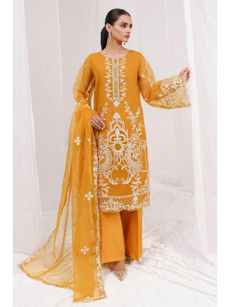 Mersin by Esra Stitched 2 Piece Festive Organza Collection 2022-ME-02-Yellow