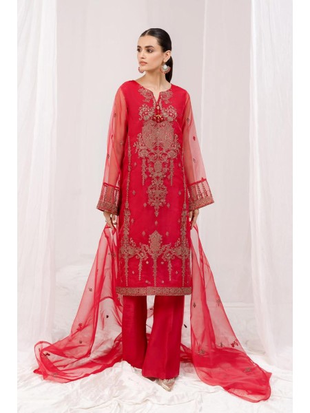 Mersin by Esra Stitched 2 Piece Festive Organza Collection 2022-ME-08-Red