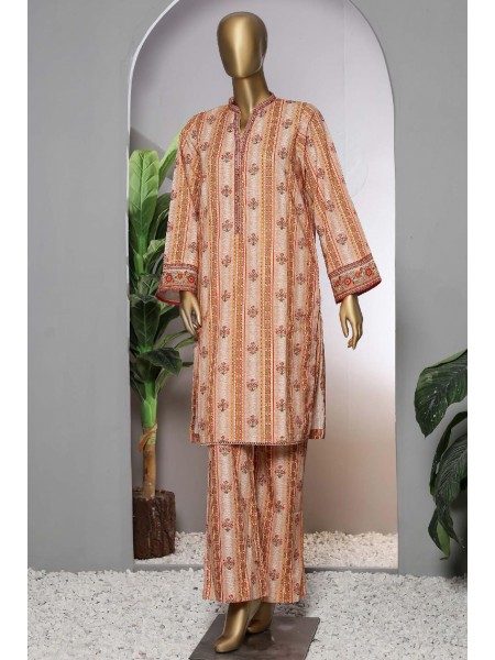 Janaan by Bin Saeed Stitched 2 Piece Printed Khaddar Collection 2022-KKF-044-Peach