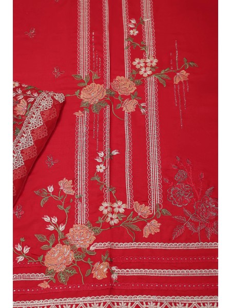 Millat Arts by Shomi Unstitched 3 Piece Embroidered Linen Collection 2023-D-1871-Red