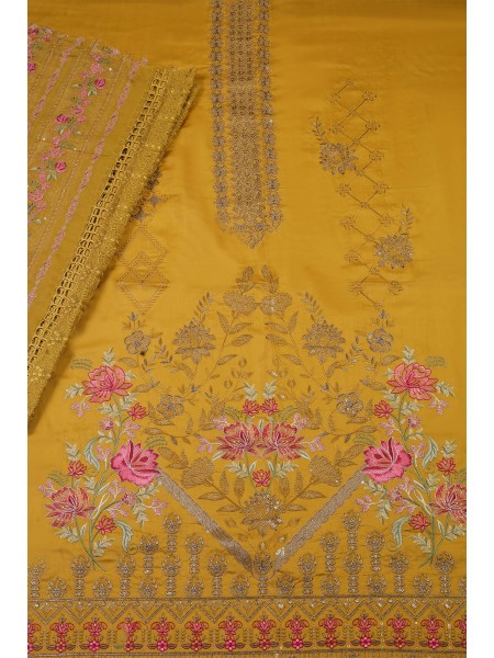 Millat Arts by Shomi Unstitched 3 Piece Embroidered Viscose Collection 2023-D-1063-Mustard