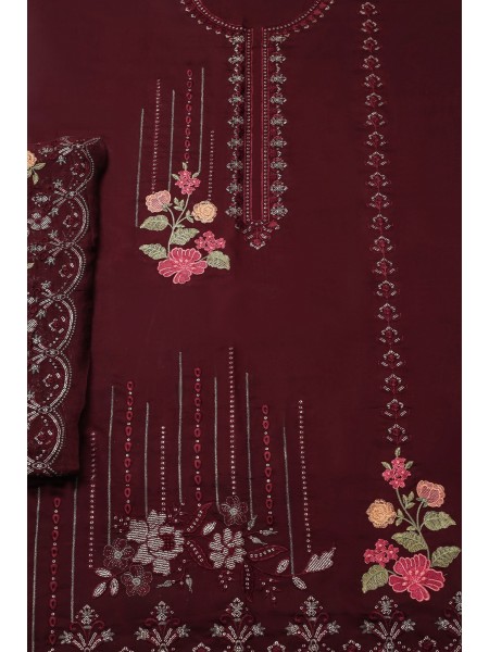 Millat Arts by Shomi Unstitched 3 Piece Embroidered Viscose Collection 2023-D-1905-Maroon