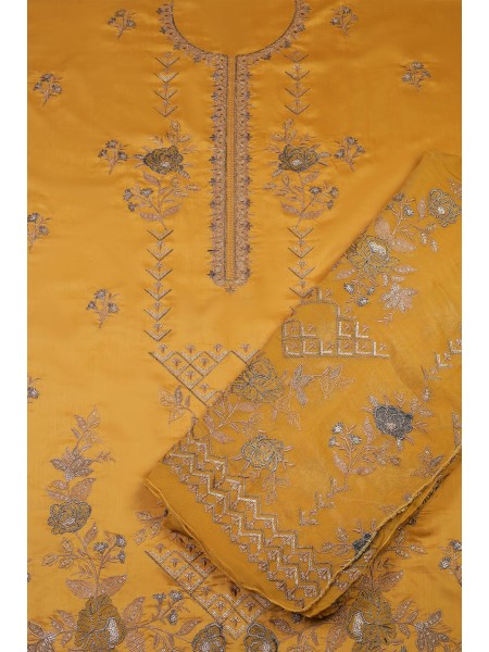 Millat Arts by Shomi Unstitched 3 Piece Embroidered Viscose Collection 2023-D-1913-Mustard