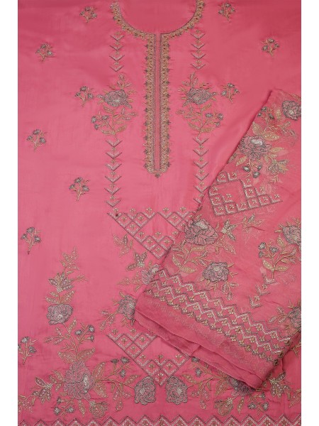 Millat Arts by Shomi Unstitched 3 Piece Embroidered Viscose Collection 2023-D-1913-Pink