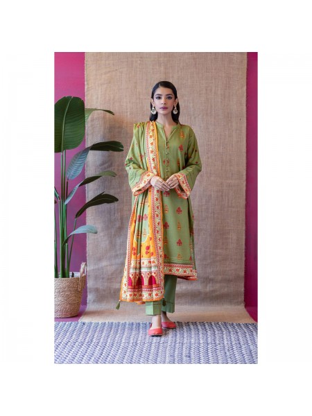 Orient Unstitched 3 piece suit for womenFlat Bed Printed Khaddar Shirt Khaddar Pant and Khaddar Dupatta 361990957_PK-1811936313