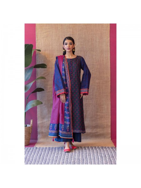 Orient Unstitched 3 piece suit for womenFlat Bed Printed Khaddar Shirt Khaddar Pant and Khaddar Dupatta 361997194_PK-1811936847