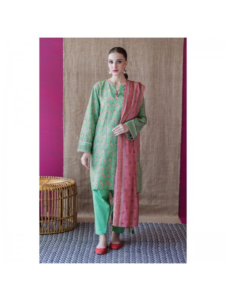 Orient Unstitched 3 piece suit for womenPrinted Cambric Shirt Cambric Pant and Lawn Dupatta 361993645_PK-1811937022