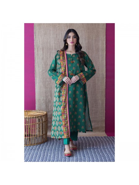 Orient Unstitched 3 piece suit for womenPrinted Karandi Shirt Karandi Pant and Karandi Dupatta 361988925_PK-1811932708
