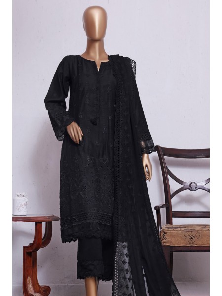 Sada Bahar Stitched 3 Piece Cotton Silk Chikankari Collection2023-CS-CK-07-Black