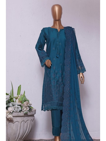 Sada Bahar Stitched 3 Piece Cotton Silk Chikankari Collection2023-CS-CK-08-C.Green