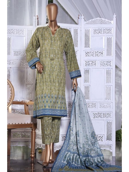 Sada Bahar Stitched 3 Piece Pret Printed Khaddar Collection 2022-KD-7110-Green