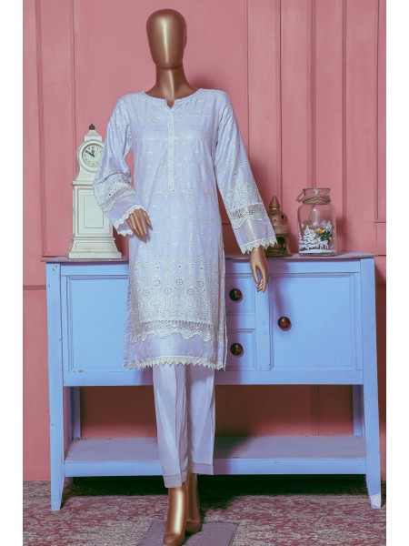Sada Bahar Stitched Chikankari Dobby Self Cotton Kurti Collection 2022-DCK-11-Ferozi