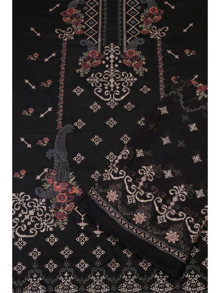 Soban Arts by Shomi Unstitched 3 Piece Embroidered Visoce Collection 2023-D-07-Black