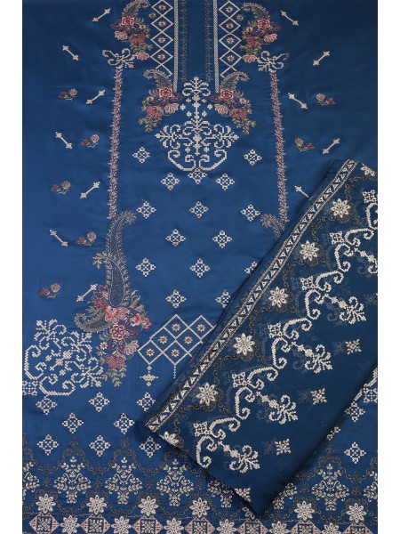 Soban Arts by Shomi Unstitched 3 Piece Embroidered Visoce Collection 2023-D-07-Blue