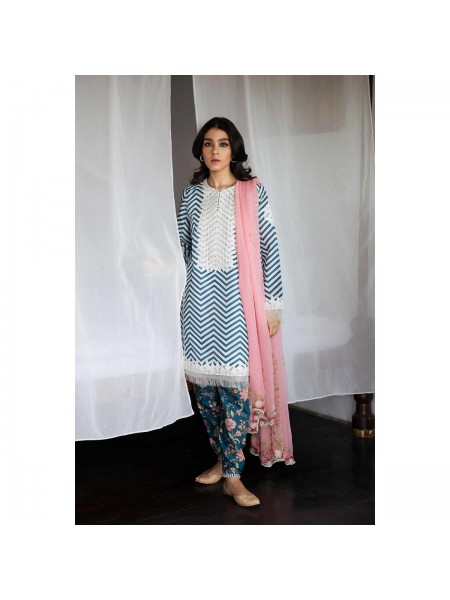 Zara Shahjahan Fall Collection 3 Piece Unstitched Suit for Women - ZCE22-1A