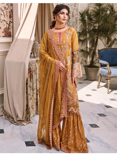 Eshaal by Emaan Adeel Unstitched 3 Piece Emb Organza Collection'2023-ESH-02