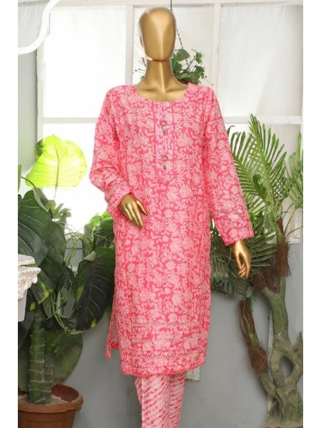 Hz Co Ords Ready To Wear Printed Cambric Collection'2023-C-60-Pink