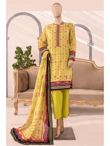 Mother Daughter by Suntex Fabrics Stitched 3 Piece Lawn Collection'2023-MO-01-Yellow