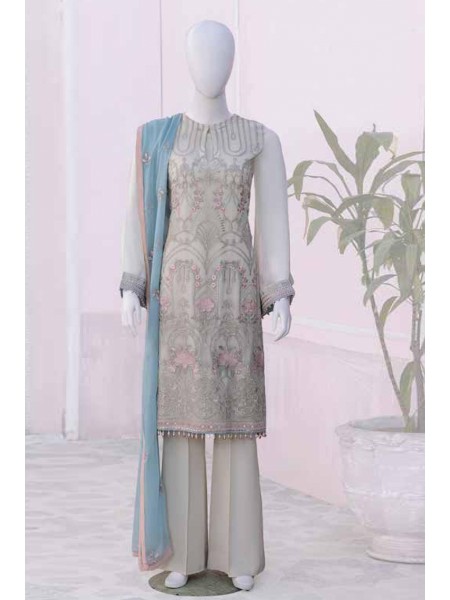 Nafeesah by Flossie Unstitched 3 Piece Chiffon Vol-08 Collection'2023-07-Pear Sorbet