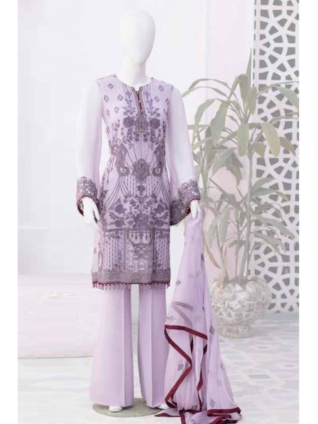 Nafeesah by Flossie Unstitched 3 Piece Chiffon Vol-08 Collection'2023-09-Lavandor Fog