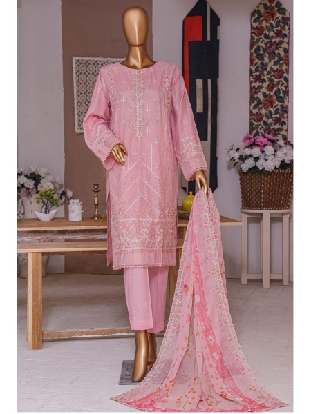 Bin Saeed Stitched 3 Piece Dhagga Kari Summer Collection'2023-DZ-09-A-Pink