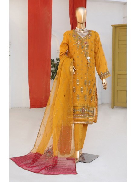 Hz Ready To Wear Embroidered Formal Collection'2023-33-Mustard