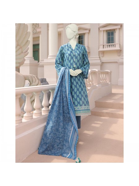 Junaid Jamshed Blue Lawn 2 Piece Unstitched Suit for Women JLAWN_PK--JDS-23-1010 Beren
