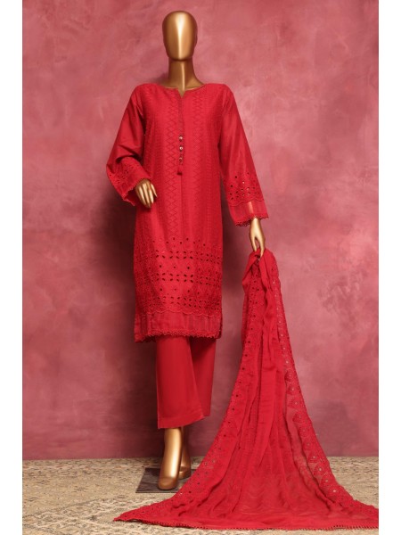 Sada Bahar Stitched 3 Piece Chikankari Festive Collection'2023-CKL-06 Maroon